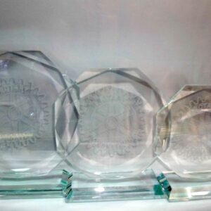 Trofeo Rotary Cristal redondo biselado