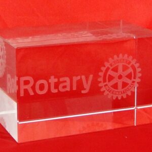 Trofeo cristal rectangular escudo Rotary 8012