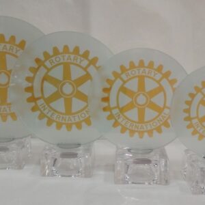 Trofeo cristal con escudo Rotary