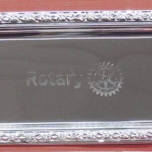 Bandeja rectangular escudo Rotary 210X85