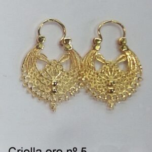 Pendientes criolla filigrana oro de ley. N 5