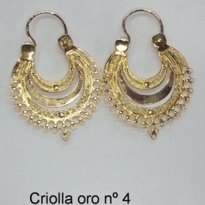 Pendientes criolla filigrana oro de ley. N 4