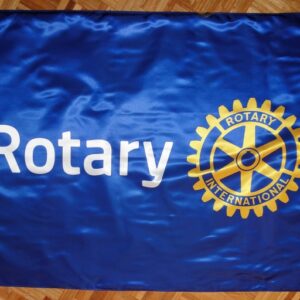 Bandera de interior azul logo nuevo Rotary