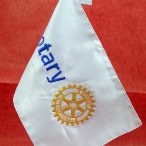 Bandera sobremesa blanca escudo nuevo Rotary