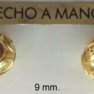 Pendientes bola filigrana 9mm oro de ley
