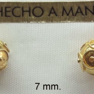 Pendientes bola filigrana 7mm oro de ley