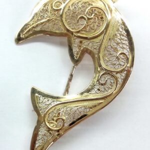 Broche filigrana charra oro delfí­n