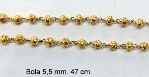 Collar bolas de filigrana oro 5,5 mm con asas