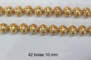 Collar bolas de filigrana oro 10mm
