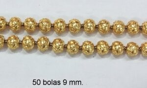 Collar bolas de filigrana oro 9mm