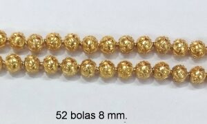 Collar bolas filigrana oro 8mm