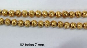 Collar bolas de filigrana oro 7mm