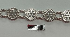 Pulsera escudos Rotary en plata de ley